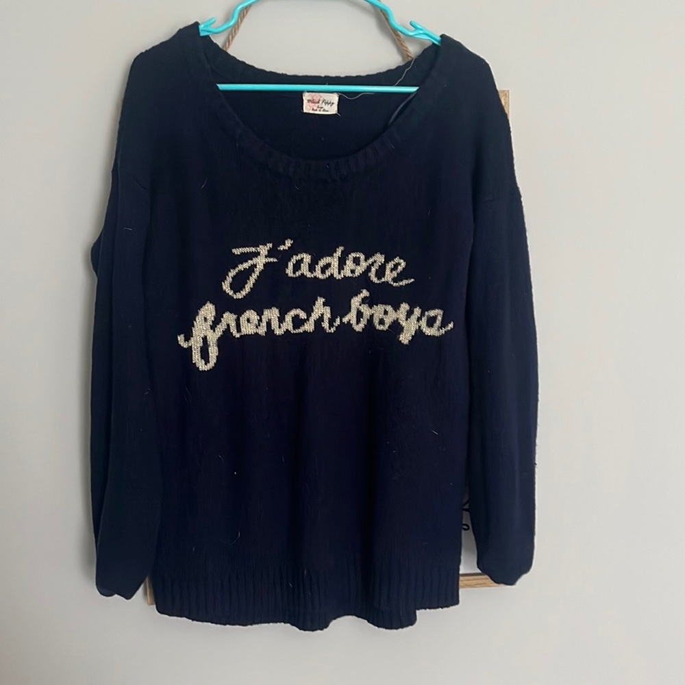 Black poppy sweater
